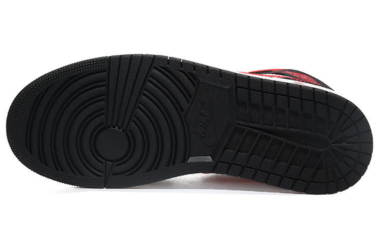 Details for [Sepatu Kustom] Air Jordan 1 Mid 'Pixel Heart Bred Toe' 554724-079(Team10-像素爱心男黑红QD)