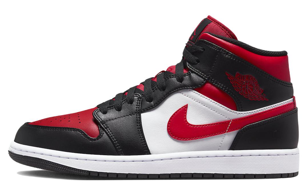 Sizing [Sepatu Kustom] Air Jordan 1 Mid 'Pixel Heart Bred Toe' 554724-079(Team10-像素爱心男黑红QD)