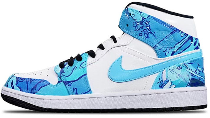 【定制球鞋】Jordan Air Jordan 1 Mid 潮玩電競 魔靈 電玩 中幫 復古籃球鞋 男款 藍白 Buy 【定制球鞋】Jordan Air Jordan 1 Mid 潮玩電競 魔靈 電玩 中幫 復古籃球鞋 男款 藍白