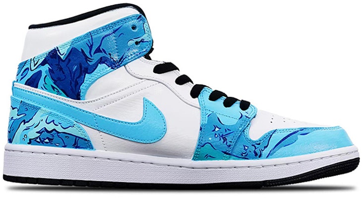 【定制球鞋】Jordan Air Jordan 1 Mid 潮玩電競 魔靈 電玩 中幫 復古籃球鞋 男款 藍白 Order 【定制球鞋】Jordan Air Jordan 1 Mid 潮玩電競 魔靈 電玩 中幫 復古籃球鞋 男款 藍白