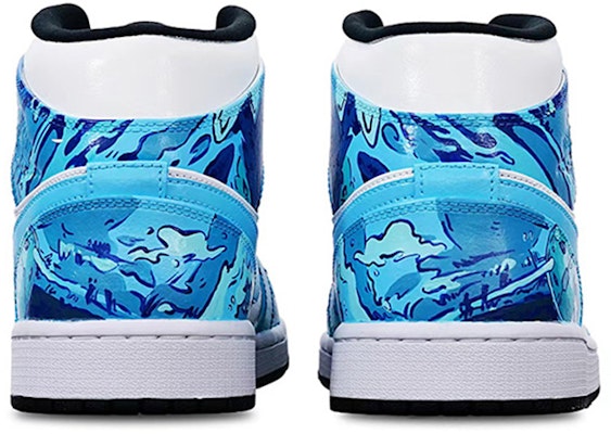 【定制球鞋】Jordan Air Jordan 1 Mid 潮玩電競 魔靈 電玩 中幫 復古籃球鞋 男款 藍白 Shop 【定制球鞋】Jordan Air Jordan 1 Mid 潮玩電競 魔靈 電玩 中幫 復古籃球鞋 男款 藍白