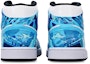 Shop 【定制球鞋】Jordan Air Jordan 1 Mid 潮玩電競 魔靈 電玩 中幫 復古籃球鞋 男款 藍白