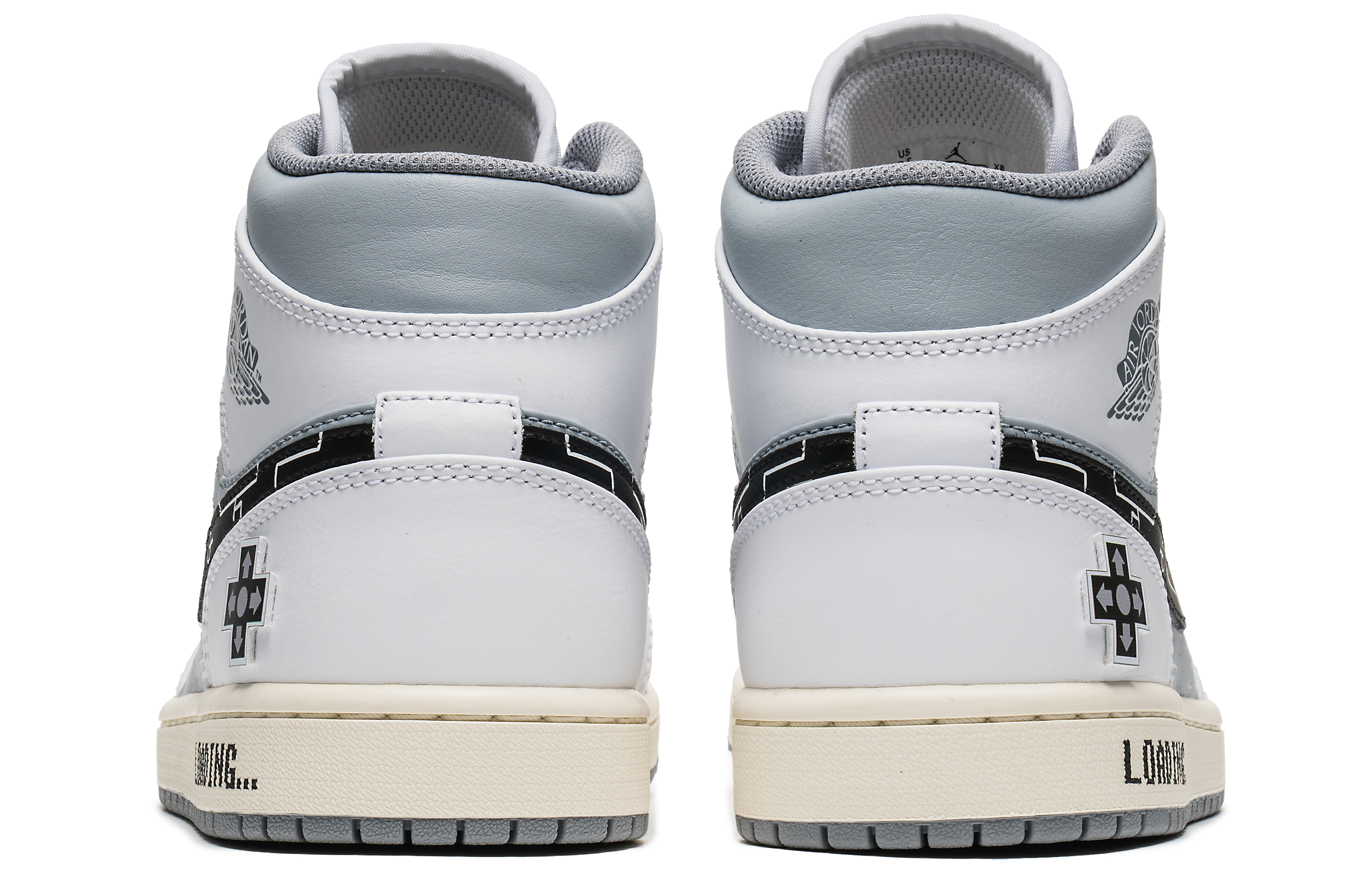 Shop カスタムAJ1 MID "PS5グレー" 554724-135(TeamB-男款灰电玩Mid)