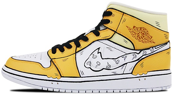 【訂製球鞋】Jordan Air Jordan 1 Mid 是在玩鞋 手繪 噴繪 卡通動畫 寶可夢 寵物小精靈 可達鴨 中幫 籃球鞋 男款 黃白 Buy 【訂製球鞋】Jordan Air Jordan 1 Mid 是在玩鞋 手繪 噴繪 卡通動畫 寶可夢 寵物小精靈 可達鴨 中幫 籃球鞋 男款 黃白