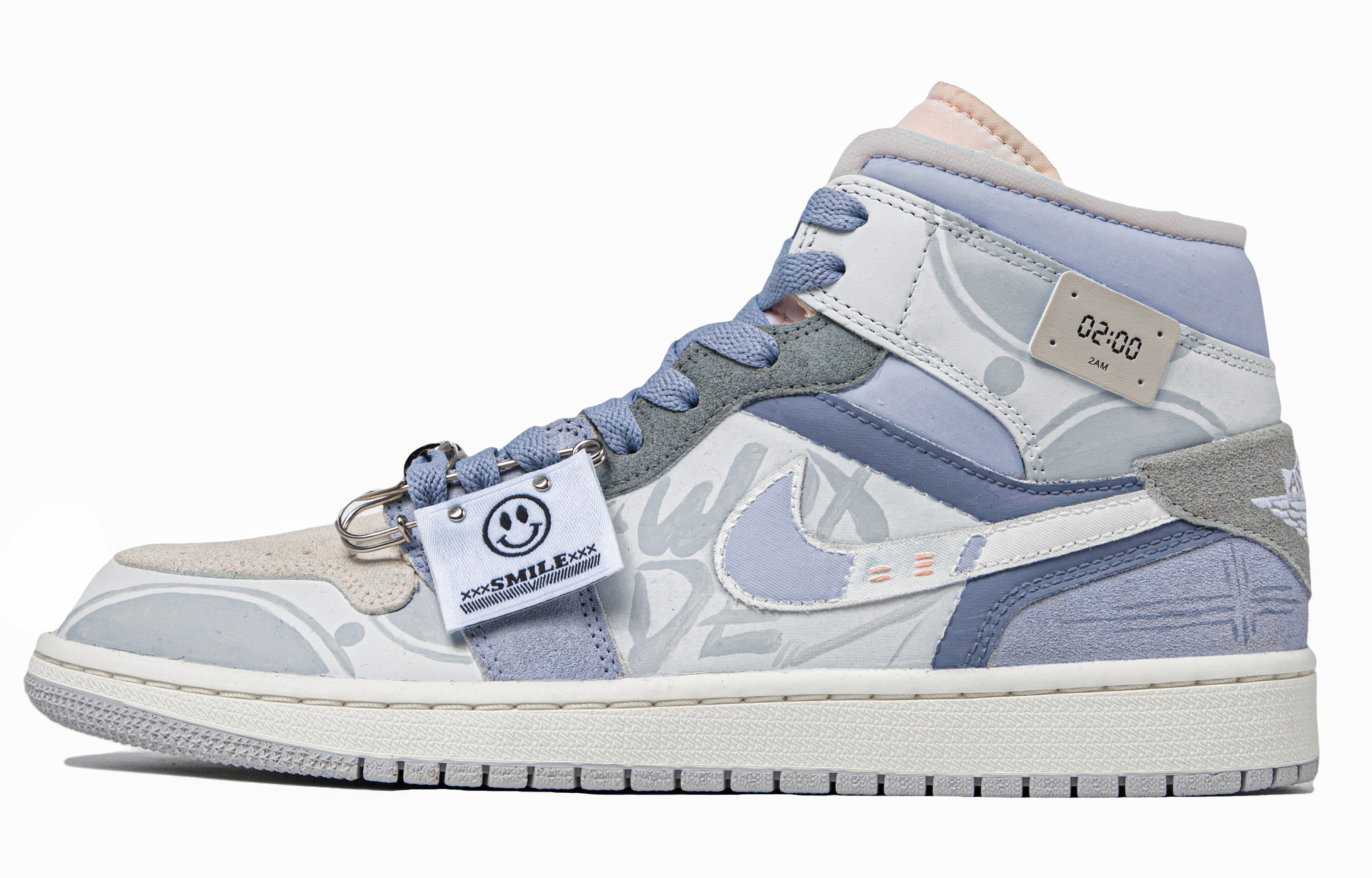 Buy カスタムAJ1ミッド 紫灰グラフィティ DM9652-100(TeamM-男款香芋星球S-BOX)