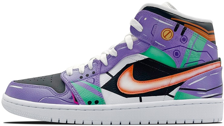 custom-shoes-air-jordan-1-mid-purple-yellow