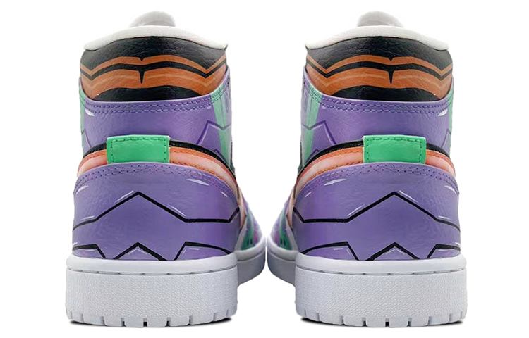 Shop [Sepatu Kustom] Air Jordan 1 Mid 'Ungu Kuning' 554724-130(TeamE-男款-初号机-紫黄)