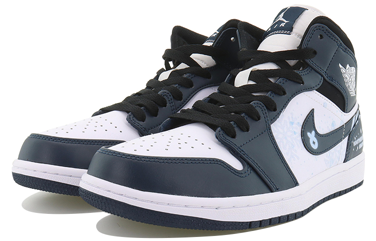 Lookbook [Kasut Custom] Air Jordan 1 Mid 'Tahun Arnab Hitam Putih Hijau' 554724-411(Team10-雪兔)