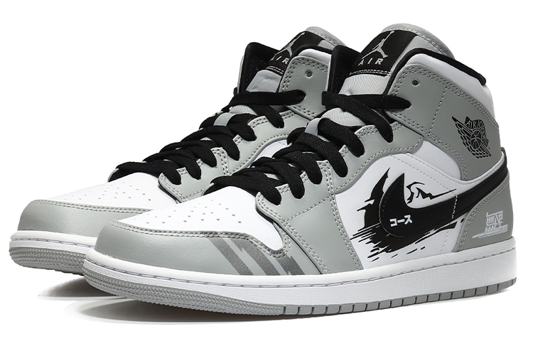 Lookbook [Zapatillas Personalizadas] Air Jordan 1 Mid 'Racing World Gris Humo' 554724-092(Team10-赛车世界烟灰QD)