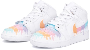 カスタムAJ1ミッド "レインボーメルト" 554725-130(Team18-AJ中帮彩虹糖浆) Lookbook カスタムAJ1ミッド "レインボーメルト" 554725-130(Team18-AJ中帮彩虹糖浆)