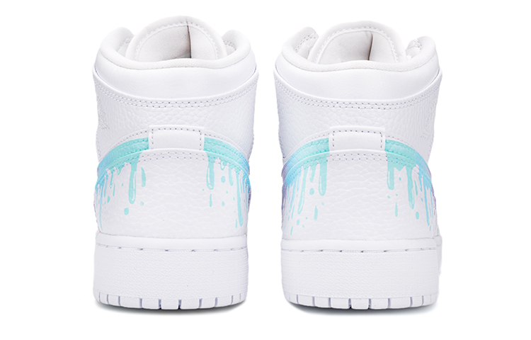 Shop 레인보우 멜팅 에어 조던 1 미드 (커스텀) 554725-130(Team18-AJ中帮彩虹糖浆)