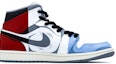 Order カスタムAJ1 Mid 赤青灰 554724-135(team肆-二次元撞色手绘A)