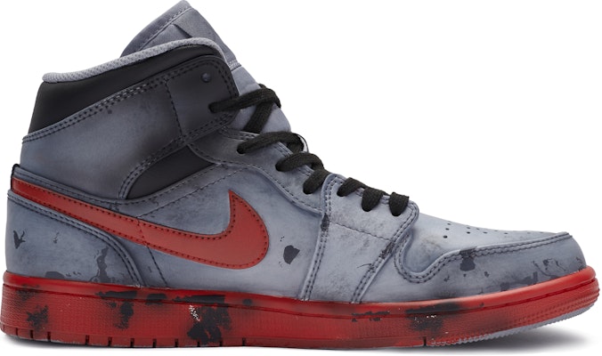 【訂製籃球鞋】Jordan Air Jordan 1 Mid BIGNIU 熱血青春主題 血色惡魔 手繪噴繪 中筒 復古籃球鞋 男款 黑紅 Order 【訂製籃球鞋】Jordan Air Jordan 1 Mid BIGNIU 熱血青春主題 血色惡魔 手繪噴繪 中筒 復古籃球鞋 男款 黑紅