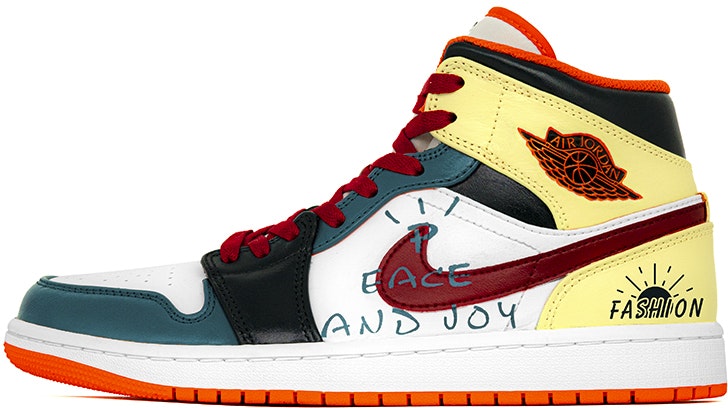 custom-shoes-air-jordan-1-mid-red-green