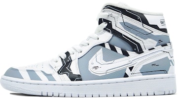 【定制球鞋】Jordan Air Jordan 1 Mid 復古遊戲機 機能風 賽格朋克 電路圖 中幫 復古籃球鞋 男款 白灰 Buy 【定制球鞋】Jordan Air Jordan 1 Mid 復古遊戲機 機能風 賽格朋克 電路圖 中幫 復古籃球鞋 男款 白灰