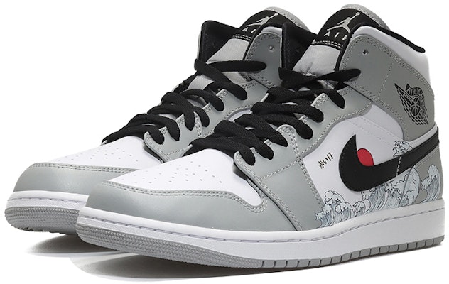 에어 조던 1 미드 '욱일승천' (커스텀) 554724-092(Team10-旭日东升男烟灰QD) Lookbook 에어 조던 1 미드 '욱일승천' (커스텀) 554724-092(Team10-旭日东升男烟灰QD)