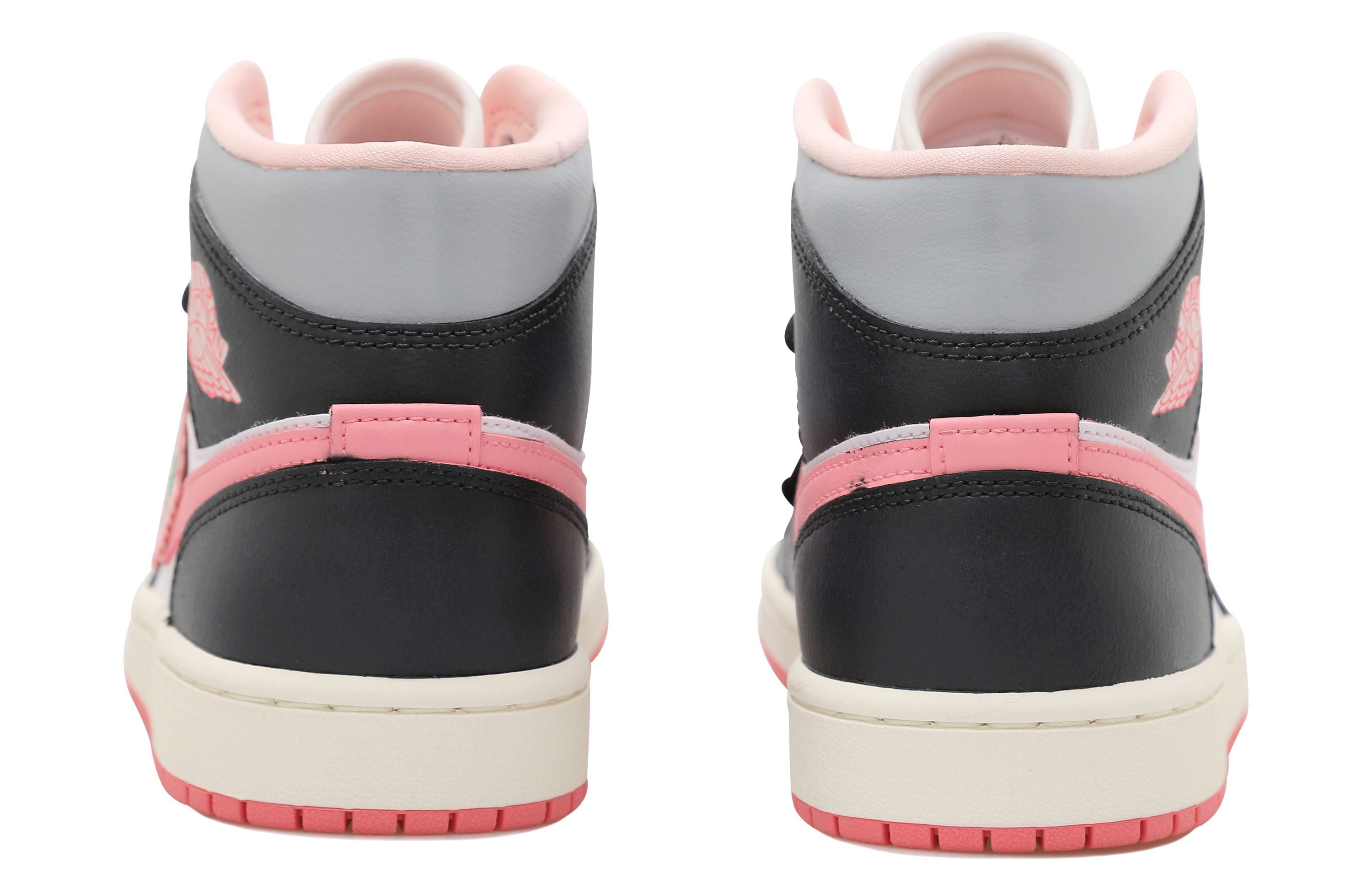 Purchase [Sepatu Custom] Air Jordan 1 Mid 'Romantic Rose Charm Hitam Putih Merah Muda' BQ6472-186(Team拾玖-塞纳河畔S-BOX)