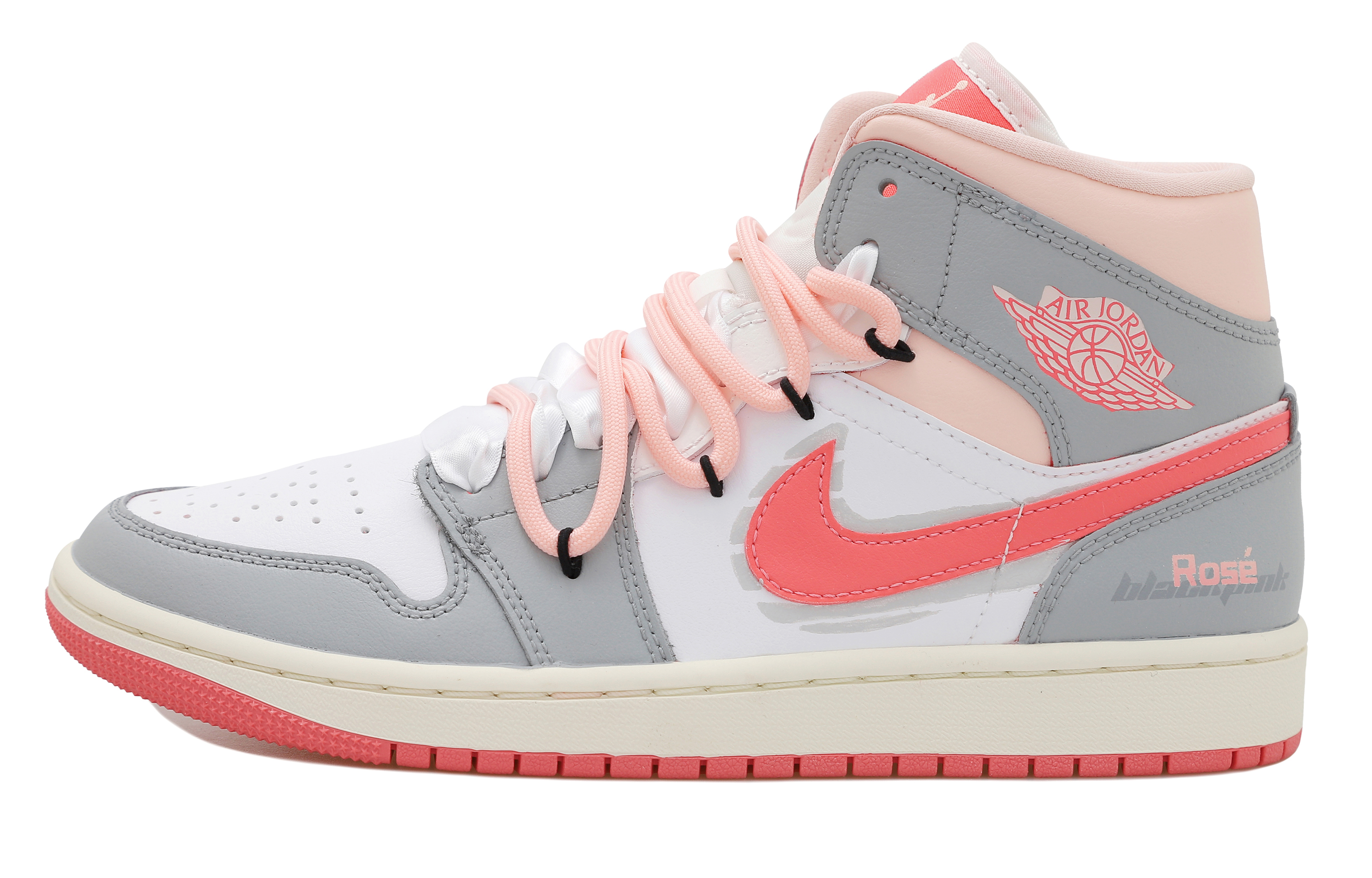 Order 에어 조던 1 미드 '로맨틱 로즈' (커스텀) BQ6472-186(Team拾玖-跃动旋律S-BOX)