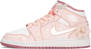 【定製球鞋】 Jordan Air Jordan 1 FZBB 玫瑰之戀 告白 防滑耐磨 中筒 復古籃球鞋 GS 粉白 Buy 【定製球鞋】 Jordan Air Jordan 1 FZBB 玫瑰之戀 告白 防滑耐磨 中筒 復古籃球鞋 GS 粉白