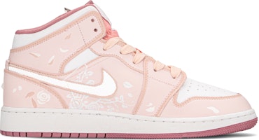 【定製球鞋】 Jordan Air Jordan 1 FZBB 玫瑰之戀 告白 防滑耐磨 中筒 復古籃球鞋 GS 粉白 Order 【定製球鞋】 Jordan Air Jordan 1 FZBB 玫瑰之戀 告白 防滑耐磨 中筒 復古籃球鞋 GS 粉白