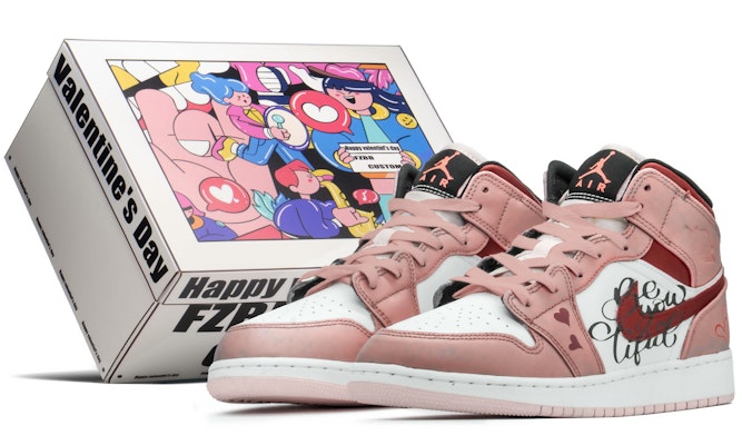 【定制球鞋】Jordan Air Jordan 1 Mid 中幫 復古籃球鞋 GS 粉紅 櫻花限定 Buy 【定制球鞋】Jordan Air Jordan 1 Mid 中幫 復古籃球鞋 GS 粉紅 櫻花限定