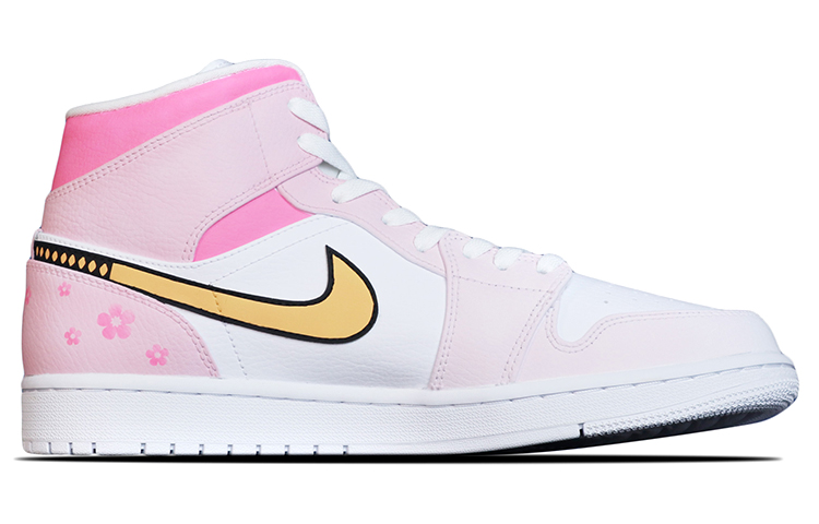 Order [Zapatillas Personalizadas] Air Jordan 1 Mid 'Sakura Samurai Spray' 554724-126(Team拾捌-男款AJ樱花武士粉)