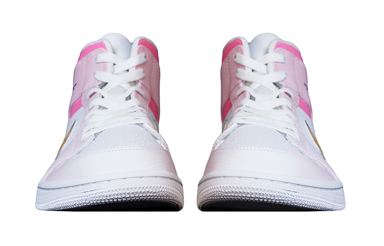 Shop [Zapatillas Personalizadas] Air Jordan 1 Mid 'Sakura Samurai Spray' 554724-126(Team拾捌-男款AJ樱花武士粉)