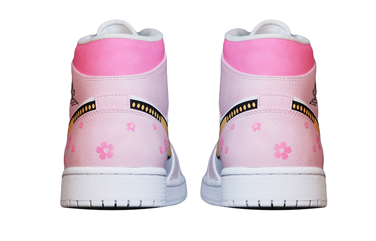 Purchase [Zapatillas Personalizadas] Air Jordan 1 Mid 'Sakura Samurai Spray' 554724-126(Team拾捌-男款AJ樱花武士粉)