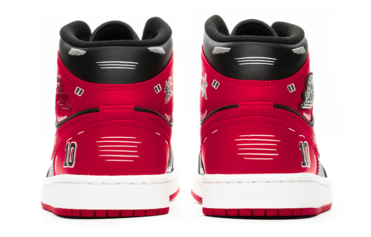 Shop [Sepatu Custom] Air Jordan 1 Mid 'Sakuragi Hanamichi Slam Dunk' 554724-074(TeamA-AJ1男款樱木花道禁穿)