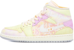【訂製籃球鞋】Jordan Air Jordan 1 mid 桑巴 腰果花 多巴胺 貼布 中筒 復古籃球鞋 男款 粉黃 Buy 【訂製籃球鞋】Jordan Air Jordan 1 mid 桑巴 腰果花 多巴胺 貼布 中筒 復古籃球鞋 男款 粉黃