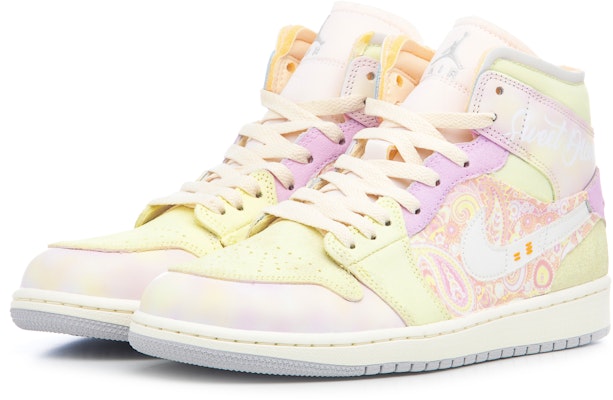 에어 조던 1 미드 '삼바 페이즐리 핑크 옐로우' (커스텀) DM9652-100(Team60男款桑巴) Lookbook 에어 조던 1 미드 '삼바 페이즐리 핑크 옐로우' (커스텀) DM9652-100(Team60男款桑巴)