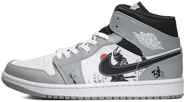 【訂製球鞋】 Jordan Air Jordan 1 Mid 屹立武士 武士道 中幫 復古籃球鞋 男款 灰白黑 Buy 【訂製球鞋】 Jordan Air Jordan 1 Mid 屹立武士 武士道 中幫 復古籃球鞋 男款 灰白黑