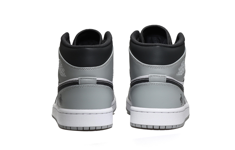 Purchase [Kasut Custom] Air Jordan 1 Mid 'Samurai Kelabu-Putih-Hitam' 554724-078(Team10-武士道）