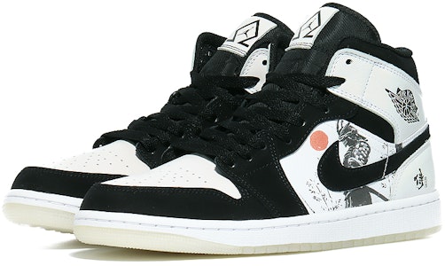 에어 조던 1 미드 '사무라이 팬더' (커스텀) DH6933-100(Team10-武士道) Lookbook 에어 조던 1 미드 '사무라이 팬더' (커스텀) DH6933-100(Team10-武士道)