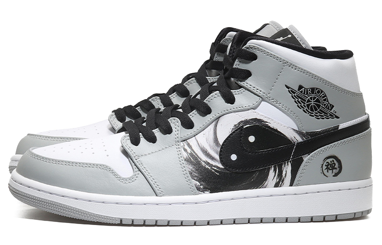 Lookbook [カスタムシューズ] エア ジョーダン 1 ミッド 'シャドウ 陰陽' 554724-092(Team10-阴阳禅道男烟灰QD)