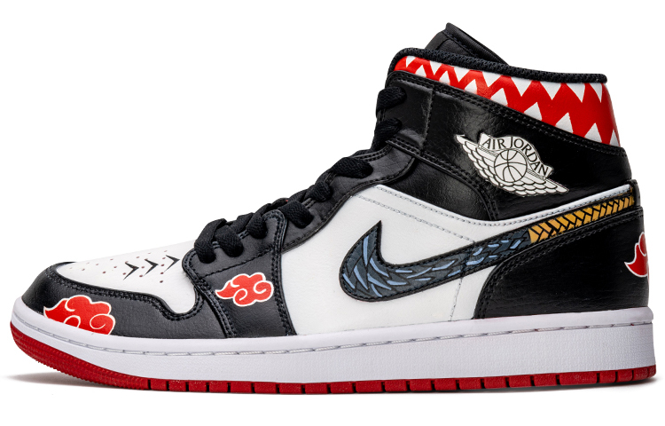 Buy [カスタムシューズ] エアジョーダン 1 ミッド ’シャッタードバックボード’ 554724-074(TeamB-火影忍者鬼鲛)