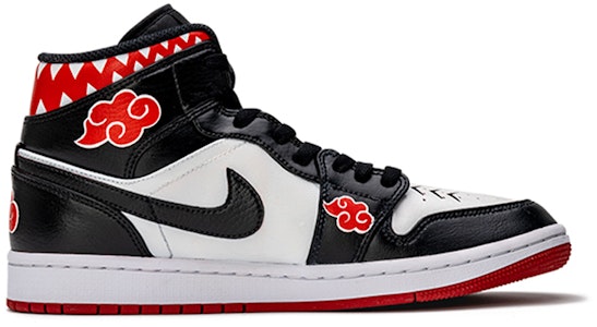 【定制球鞋】 Jordan Air Jordan 1 Mid 野鶴製造 干柿鬼鮫 火影忍者 二次元 動漫專屬定制 中幫 復古籃球鞋 男款 黑紅白 Order 【定制球鞋】 Jordan Air Jordan 1 Mid 野鶴製造 干柿鬼鮫 火影忍者 二次元 動漫專屬定制 中幫 復古籃球鞋 男款 黑紅白
