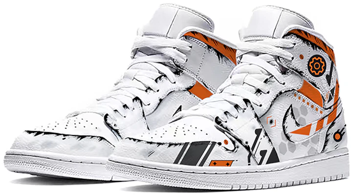 【定製球鞋】 Jordan Air Jordan 1 Mid 射擊遊戲主題 中幫 復古籃球鞋 男款 白橙黑 Lookbook 【定製球鞋】 Jordan Air Jordan 1 Mid 射擊遊戲主題 中幫 復古籃球鞋 男款 白橙黑