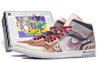 【訂製球鞋】Jordan Air Jordan 1 Mid 特殊鞋盒 幽靈來襲 塗鴉 骷髏 簡約 中幫 復古籃球鞋 男款 灰棕 Buy 【訂製球鞋】Jordan Air Jordan 1 Mid 特殊鞋盒 幽靈來襲 塗鴉 骷髏 簡約 中幫 復古籃球鞋 男款 灰棕