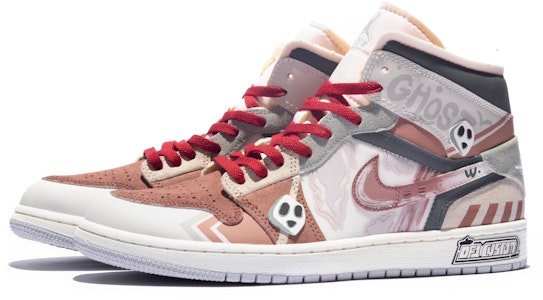 【訂製球鞋】Jordan Air Jordan 1 Mid 特殊鞋盒 幽靈來襲 塗鴉 骷髏 簡約 中幫 復古籃球鞋 男款 灰棕 Shop 【訂製球鞋】Jordan Air Jordan 1 Mid 特殊鞋盒 幽靈來襲 塗鴉 骷髏 簡約 中幫 復古籃球鞋 男款 灰棕