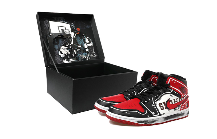 Buy [Sepatu Custom] Air Jordan 1 Mid 'Slam Dunk - Ryukawa Kayo Graffiti' 554725-074(Team拾玖-流川枫女S-BOX)
