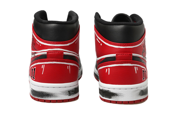 Details for [Sepatu Custom] Air Jordan 1 Mid 'Slam Dunk - Ryukawa Kayo Graffiti' 554725-074(Team拾玖-流川枫女S-BOX)