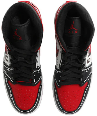 【定制球鞋】Jordan Air Jordan 1 Mid 熱血青春系列 灌籃高手 塗鴉 動漫二次元 14號 三井壽 中幫 復古籃球鞋 GS 黑紅白 Shop 【定制球鞋】Jordan Air Jordan 1 Mid 熱血青春系列 灌籃高手 塗鴉 動漫二次元 14號 三井壽 中幫 復古籃球鞋 GS 黑紅白