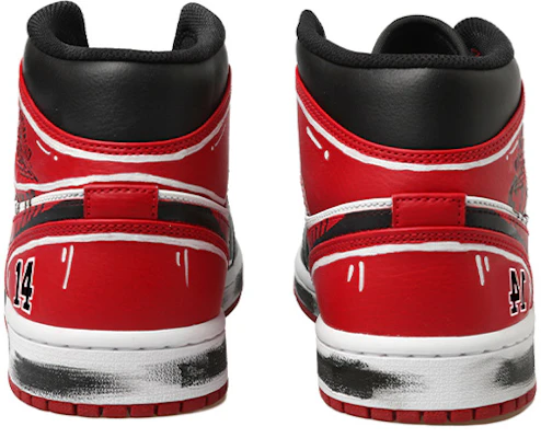 【定制球鞋】Jordan Air Jordan 1 Mid 熱血青春系列 灌籃高手 塗鴉 動漫二次元 14號 三井壽 中幫 復古籃球鞋 GS 黑紅白 Purchase 【定制球鞋】Jordan Air Jordan 1 Mid 熱血青春系列 灌籃高手 塗鴉 動漫二次元 14號 三井壽 中幫 復古籃球鞋 GS 黑紅白
