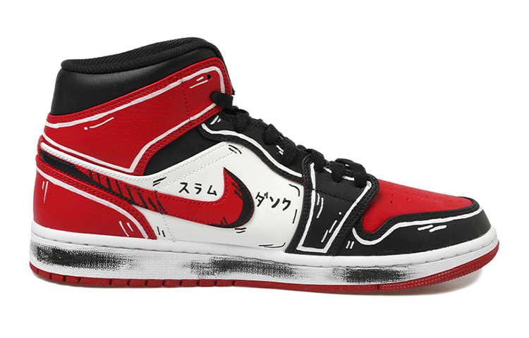 Lookbook [Sepatu Kustom] Air Jordan 1 Mid 'Slam Dunk Sakuragi' 554725-074(Team拾玖-樱木花道女S-BOX)