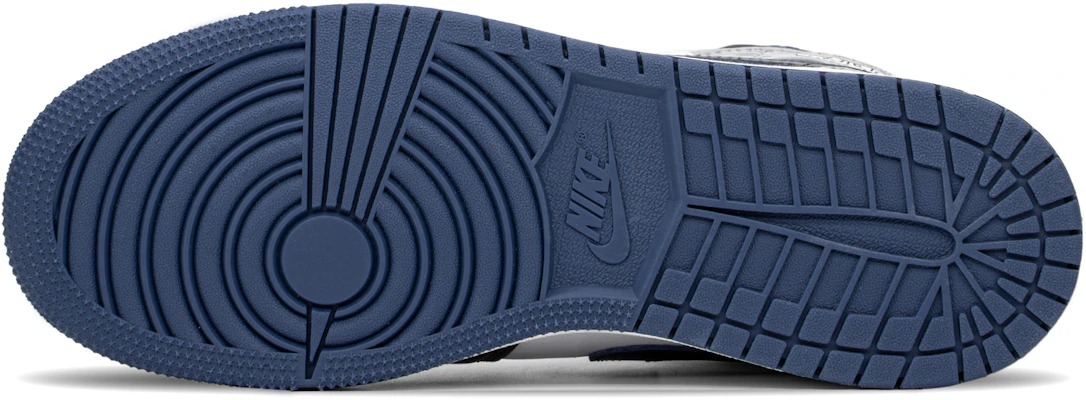 【訂製球鞋】Jordan Air Jordan 1 休閒百搭通風 防滑耐磨 中筒 復古籃球鞋 GS 黛藍灰白 Purchase 【訂製球鞋】Jordan Air Jordan 1 休閒百搭通風 防滑耐磨 中筒 復古籃球鞋 GS 黛藍灰白