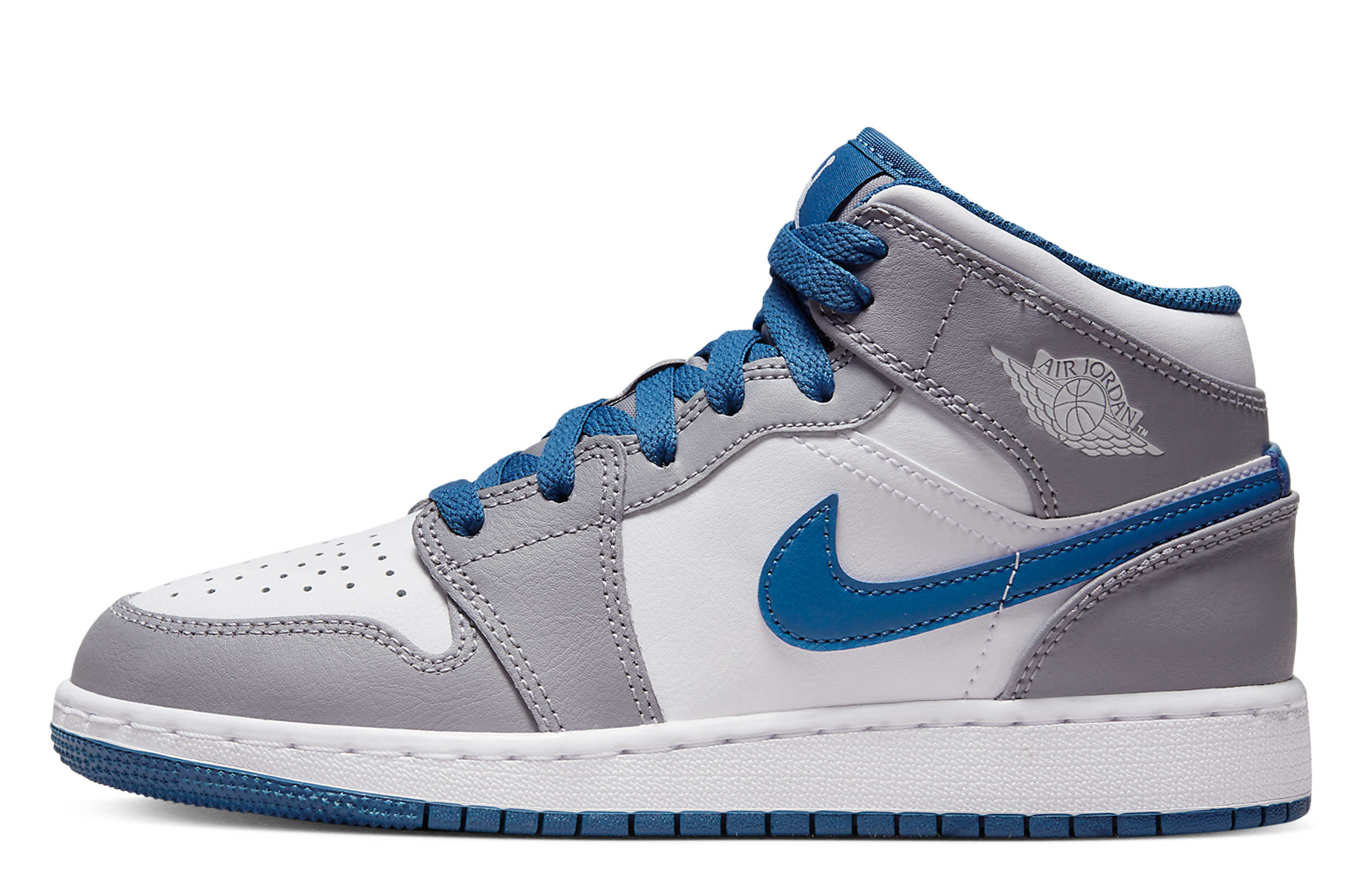 Sizing [Zapatillas Personalizadas] Air Jordan 1 Mid 'Azul Gris Pizarra y Blanco' DQ8423-014(TeamA-爱情物语)