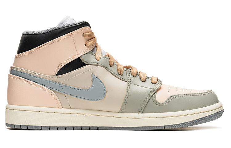 Lookbook [Sepatu Custom] Air Jordan 1 Mid 'Abu Salju Cinta Vintage' 554724-135(TeamB-情人节男款雪灰Q-BOX)