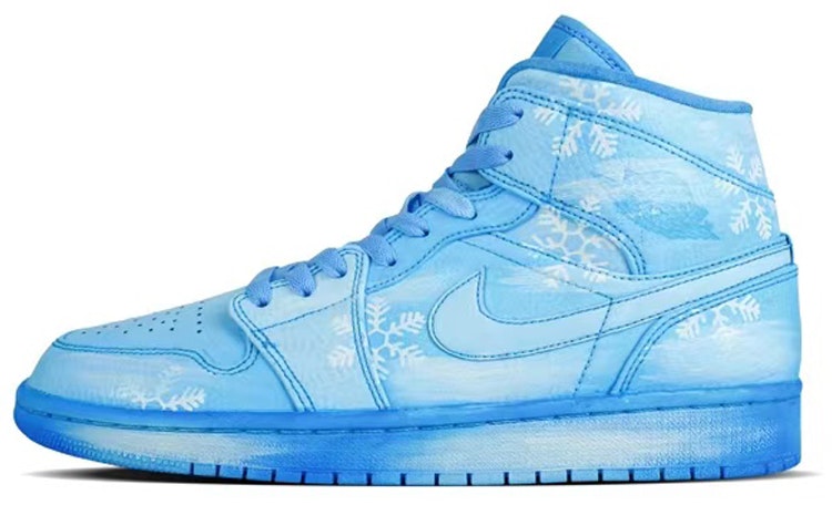 custom-shoes-air-jordan-1-mid-snowflake-christmas