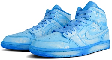 【カスタムシューズ】エアジョーダン1ミッド『スノーフレーククリスマス』 554724-130(TeamA-AJ1男款浸染雪花冰蓝) Lookbook 【カスタムシューズ】エアジョーダン1ミッド『スノーフレーククリスマス』 554724-130(TeamA-AJ1男款浸染雪花冰蓝)